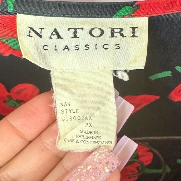 Vintage Natori Classics floral kimono kaftan size 2x - Picture 2 of 9
